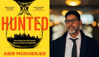 Author Abir Mukherjee with his novel Hunted