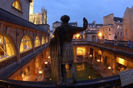 The Roman Baths by Torchlight