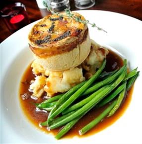 The Bath Pie. Bellringer Ale brewed in the heart of Bath, local beef from Marshfield  and ‘Bath Blue’ Cheese.