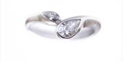 18ct White Gold 2 stone pear shaped Daimond ring £