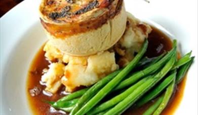 The Bath Pie. Bellringer Ale brewed in the heart of Bath, local beef from Marshfield  and ‘Bath Blue’ Cheese.