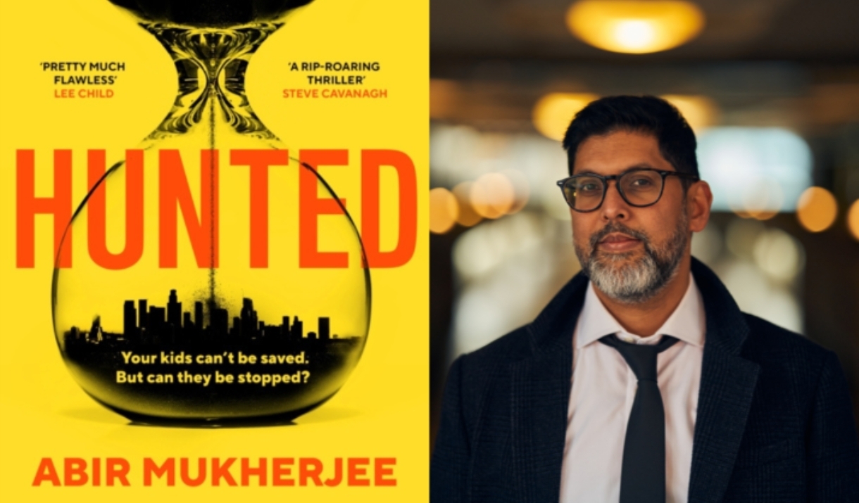 Author Abir Mukherjee with his novel Hunted