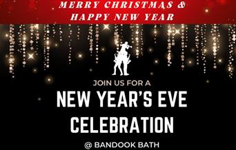 A poster advertising a New Year's Eve celebration at the Bandook Bath restaurant