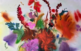 Colourful painting of flowers