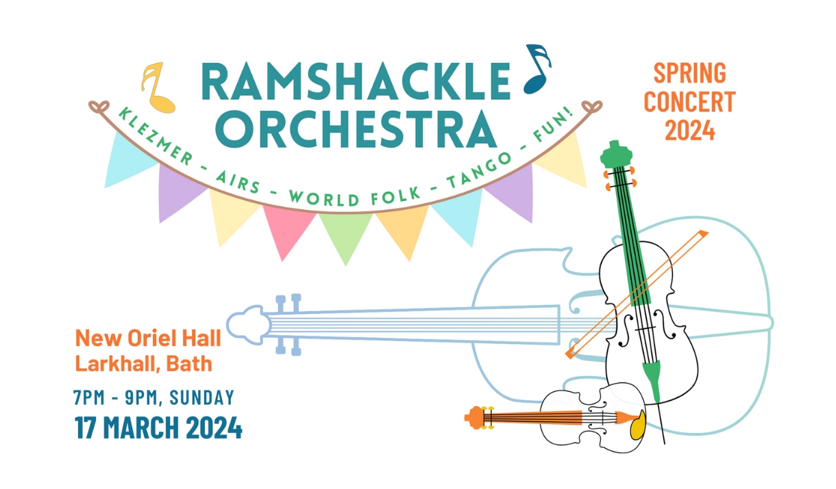 A publicity poster for Ramshackle Orchestra's Spring Concert 2024