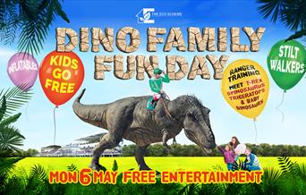 A poster advertising a Dinosaur Family Day at Bath Racecourse