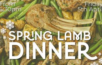 A poster advertising a spring lamb dinner at Flourish Foodhall in Saltford, North East Somerset
