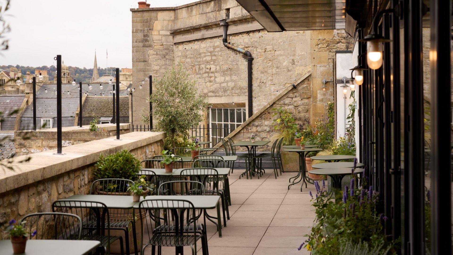 Roof terrace at Root in Bath