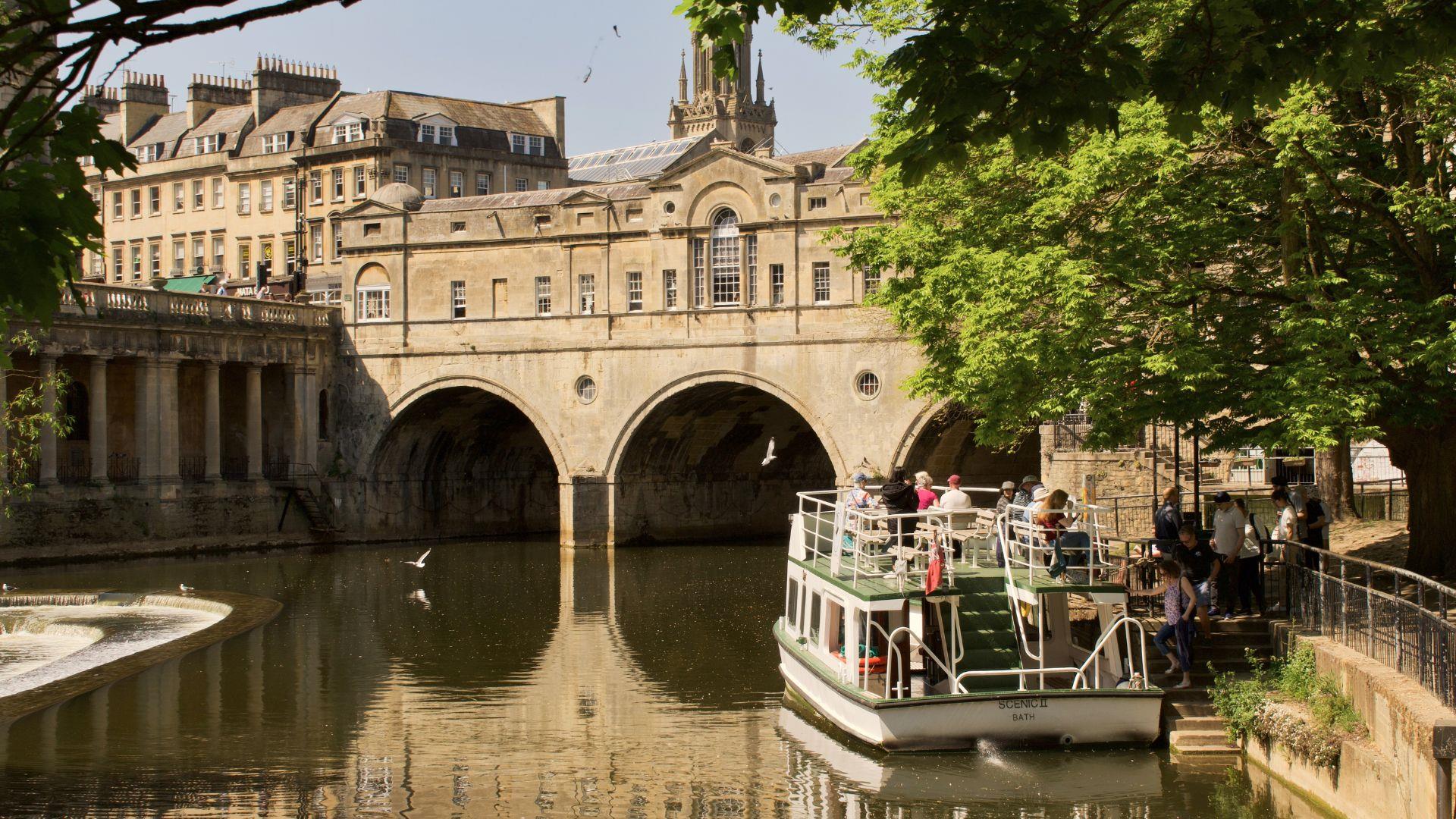 Pulteney Bridge with boat - credit Korey Watson