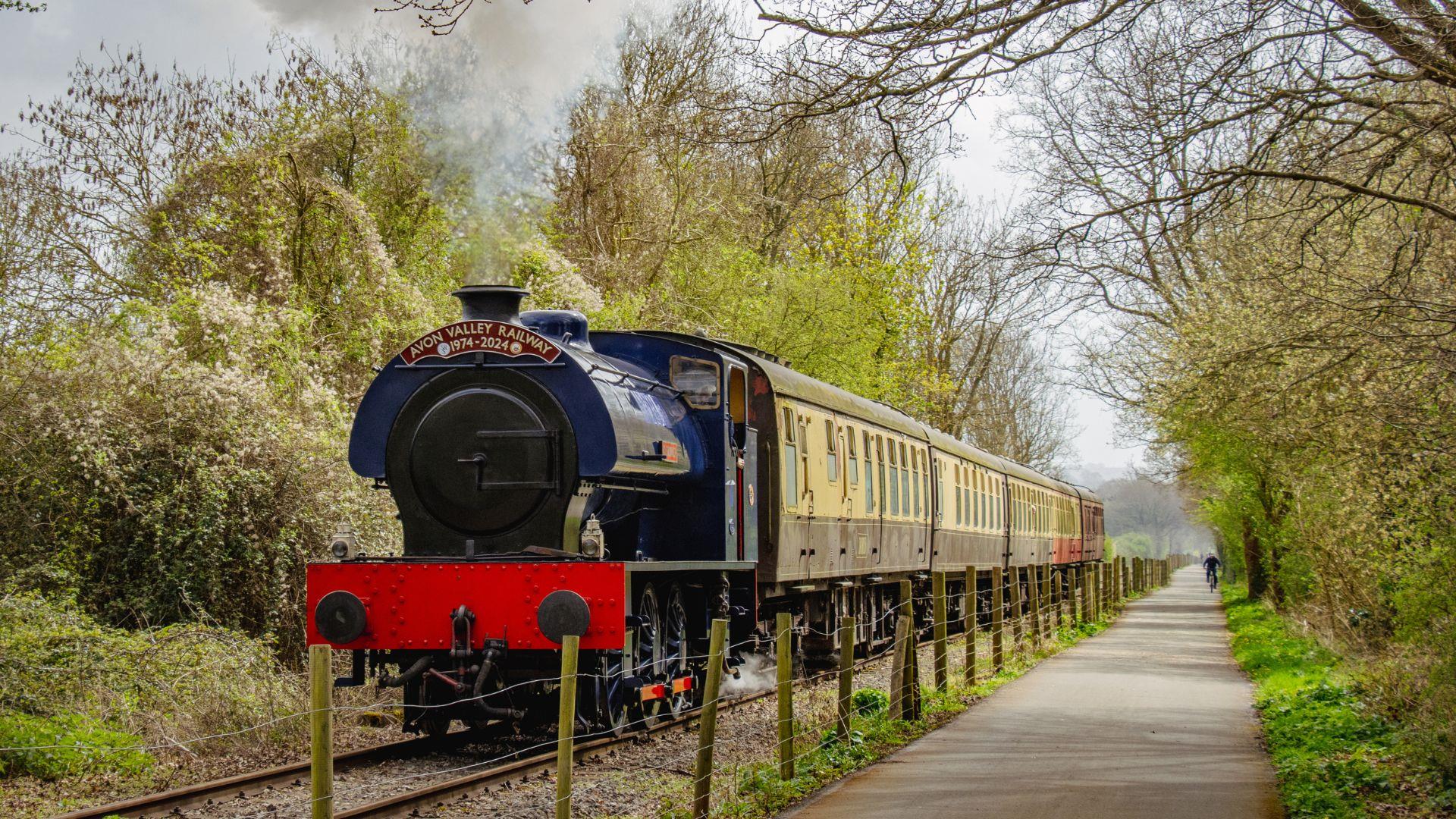 Steam train on  Avon Valley Railway