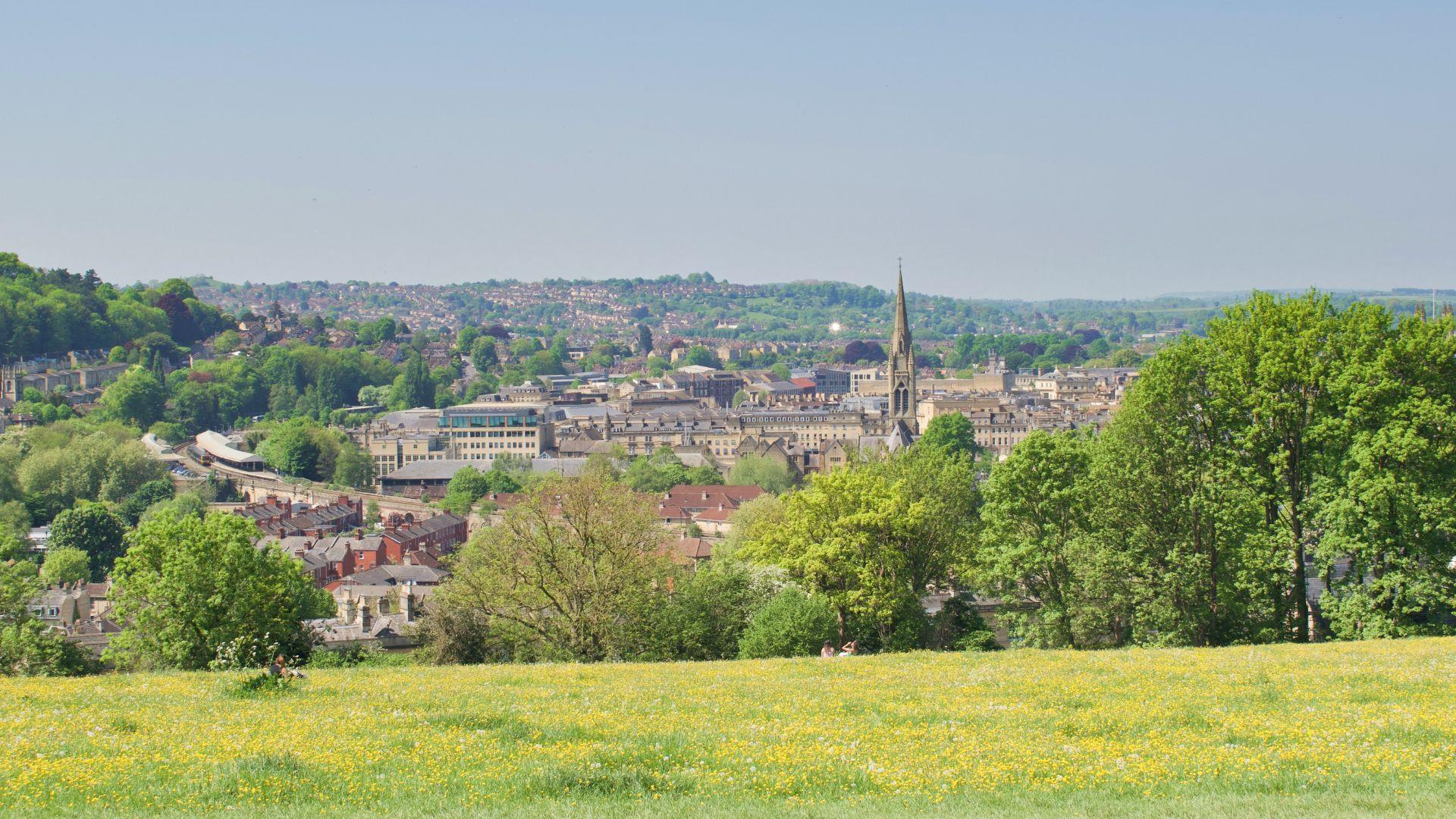 Bath skyline in spring