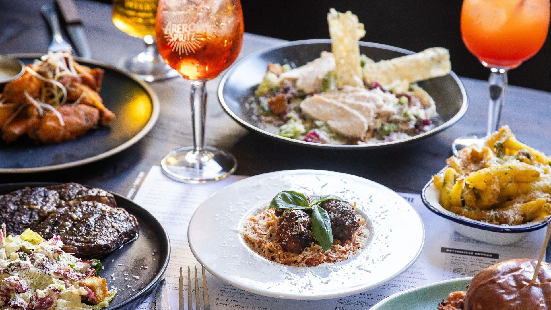 Selection of dishes at Green Park Brasserie
