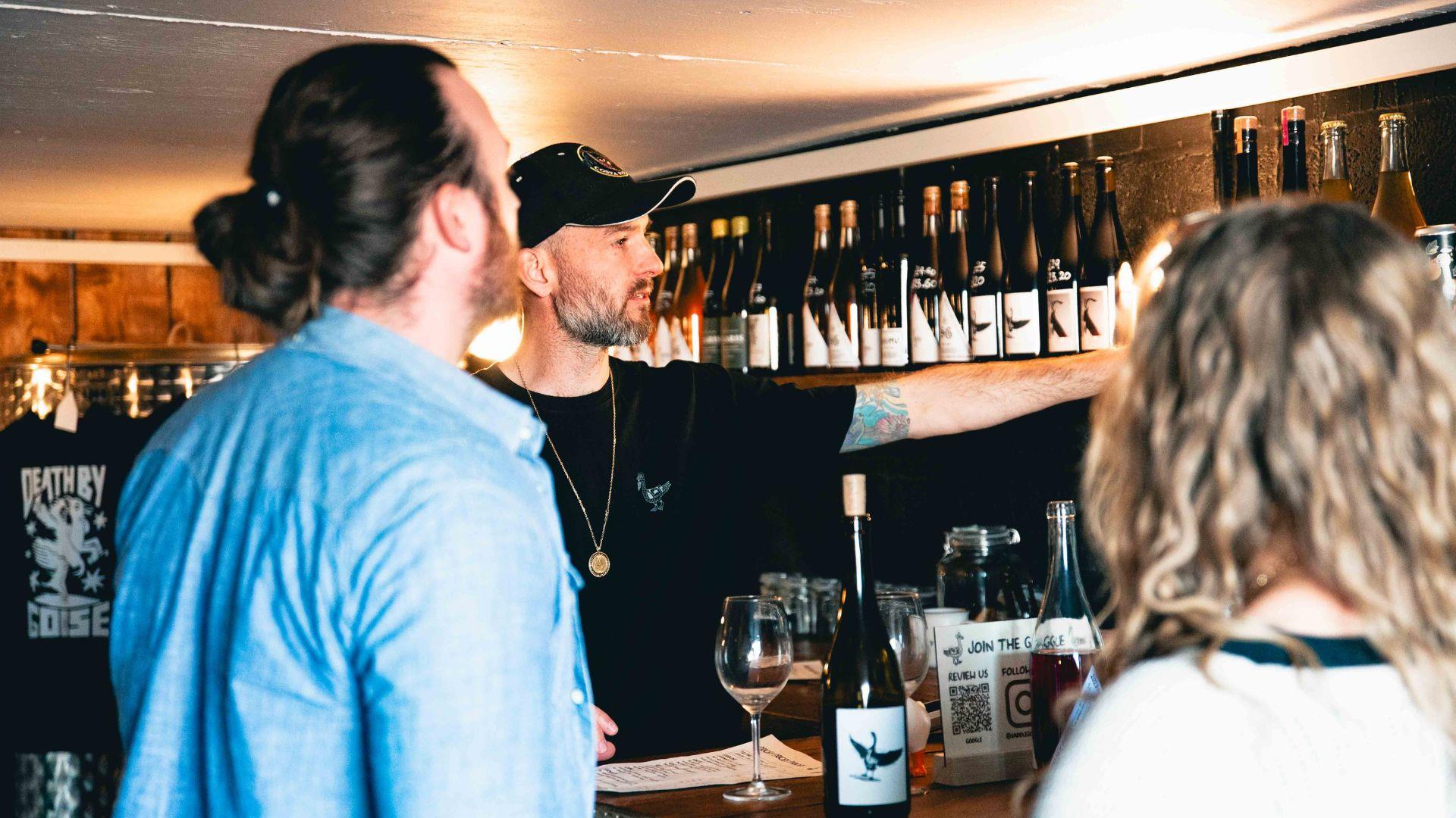 People wine tasting at Saddle Goose in Frome