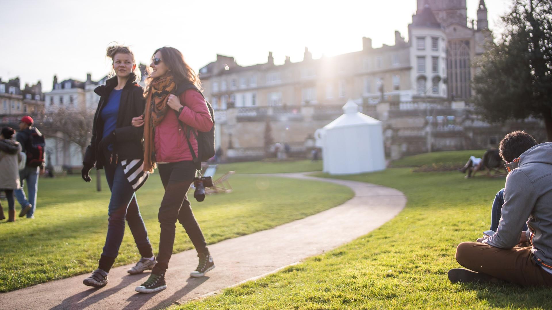 People walking in Parade Gardens