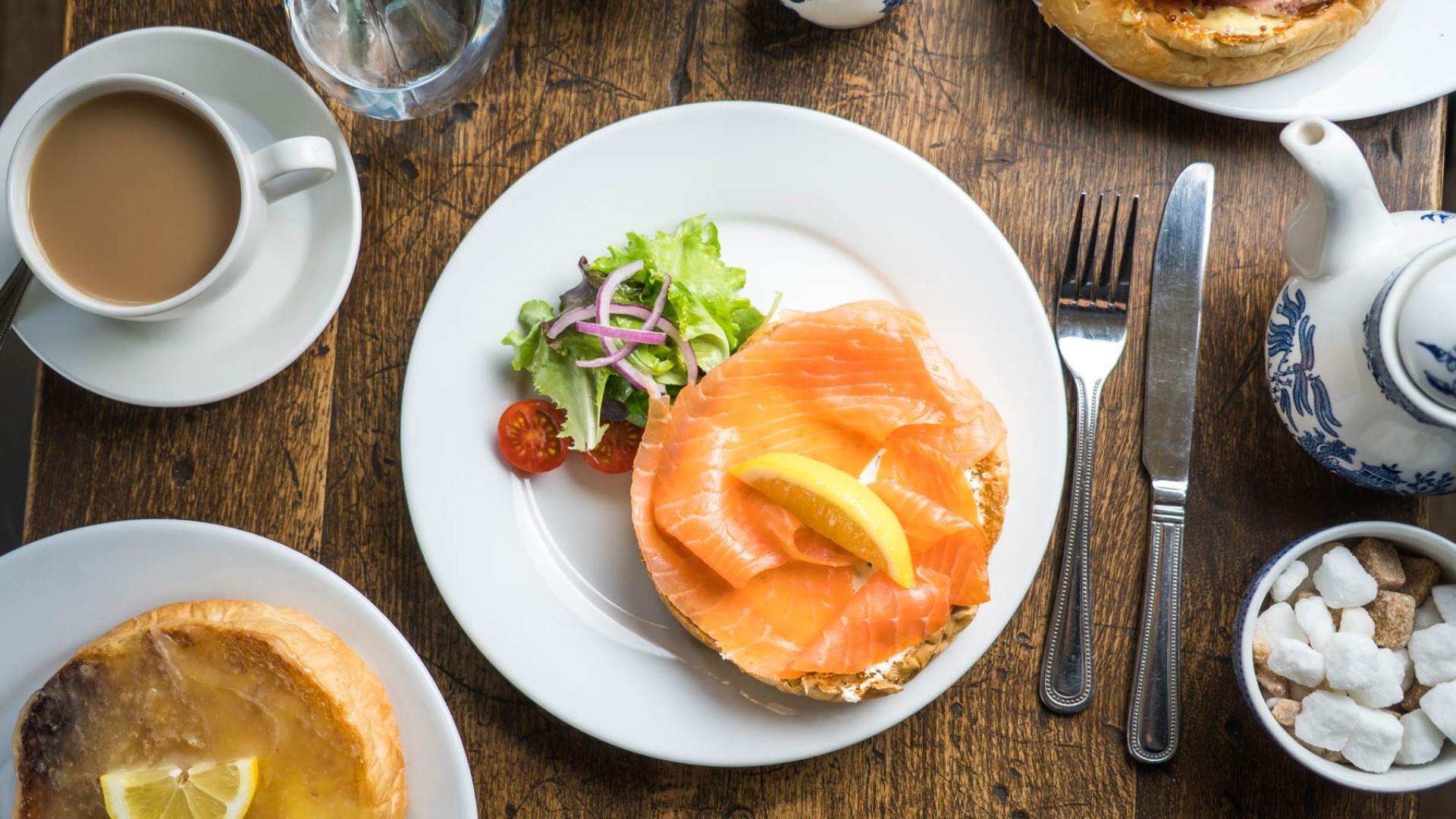 Sally Lunns smoked salmon bun