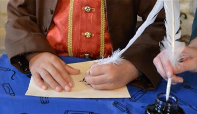 Poetry writing with a quill