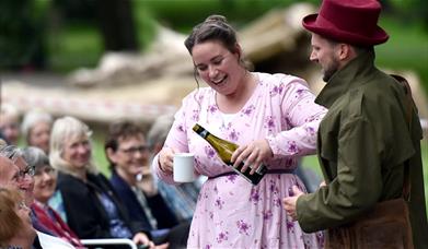 Two actors perform Sense and Sensibility