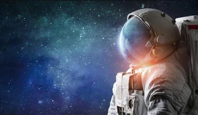 Astronaut looking out into space