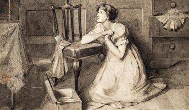 Image credit: Alone (Marianne Dashwood from Sense & Sensibility), William Cubitt Cooke, Wash Drawing, 1892, © The Holburne Museum.