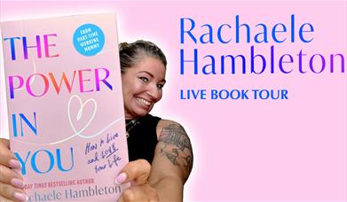 A photo of Rachaele Hambleton, she is holding up her book: The Power Of You. 