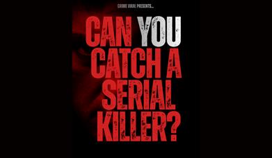 Poster reading "Can You Catch a Serial Killer?" in bold red and white text on a black background.