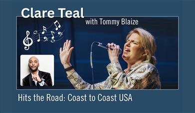 Image of Clare Teal singing with image of Tommy Blaize overlayed