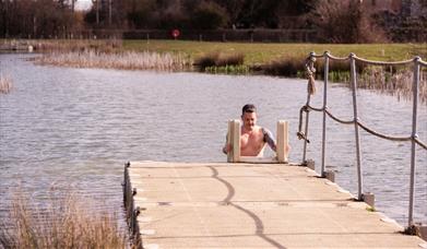 Person doing cold plunge