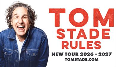 Promotional poster for comedian Tom Stade's "Rules" tour 2026-2027