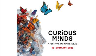 A poster advertising the Curious Minds Festival in Bath