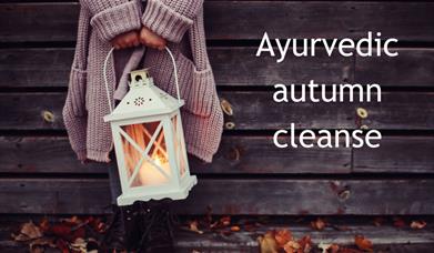 Ayurvedic autumn cleanse, girl holding lantern