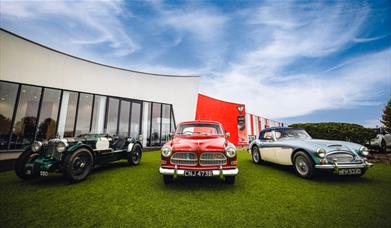 Classic Cars outside Haynes Motor Museum