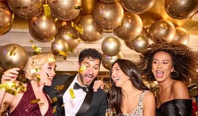 Group celebrating New Year's Eve