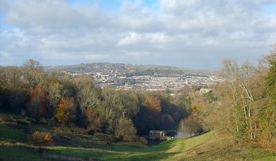 view of bath over a hill