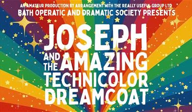 A rainbow and sparkle infused background feature the title of the show. 