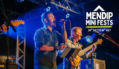 Image showing the band Supervision playing on stage. They will appear at Mendip Basecamp in July