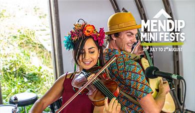 Mendip Mini Fests at Mendip Basecamp. Image of musicians Aardvarks playing in July and August