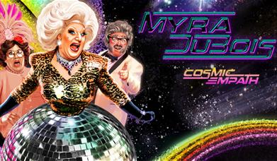 A poster advertising a Myra DuBois show at Komedia Bath