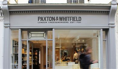 The exterior of the Paxton & Whitfield cheesemonger in Bath