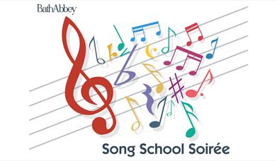 Colourful Musical notes against a white background