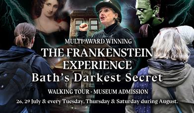 Frankenstein artwork with text and dates of tours.