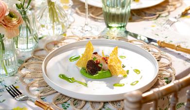 Plate of food on table