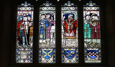 Stained glass window at Bath Abbey