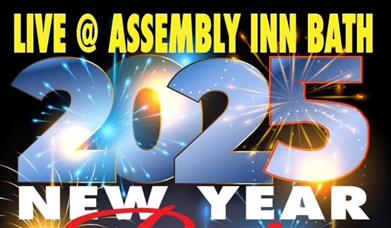 A poster advertising a New Year's Eve 2024-25 Party at The Assembly Inn in Bath