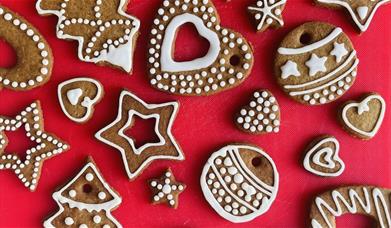 Christmas spiced biscuits with decoration