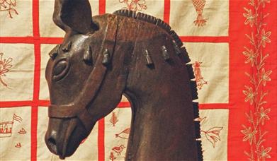 a wooden horse