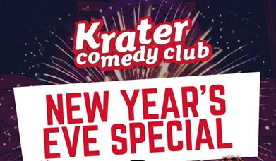 A poster advertising the New Year's Eve special edition of Komedia Bath's Krater Comedy Club