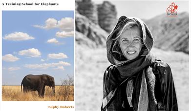 Sophy Roberts next to the cover of her new book.