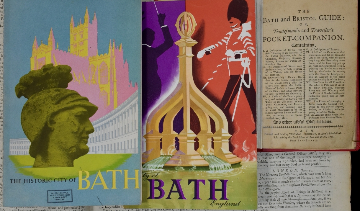 A selection of vintage tourist guides to Bath