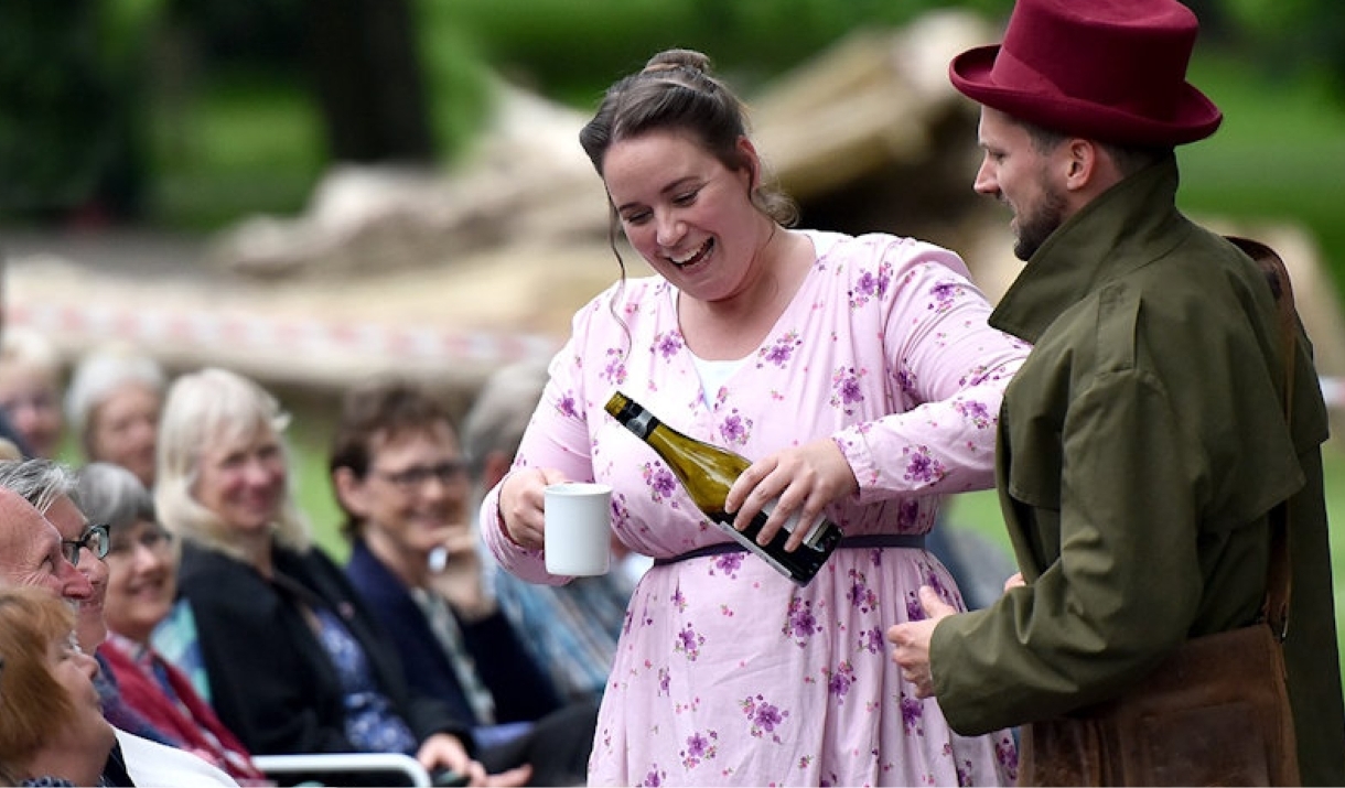 Two actors perform Sense and Sensibility