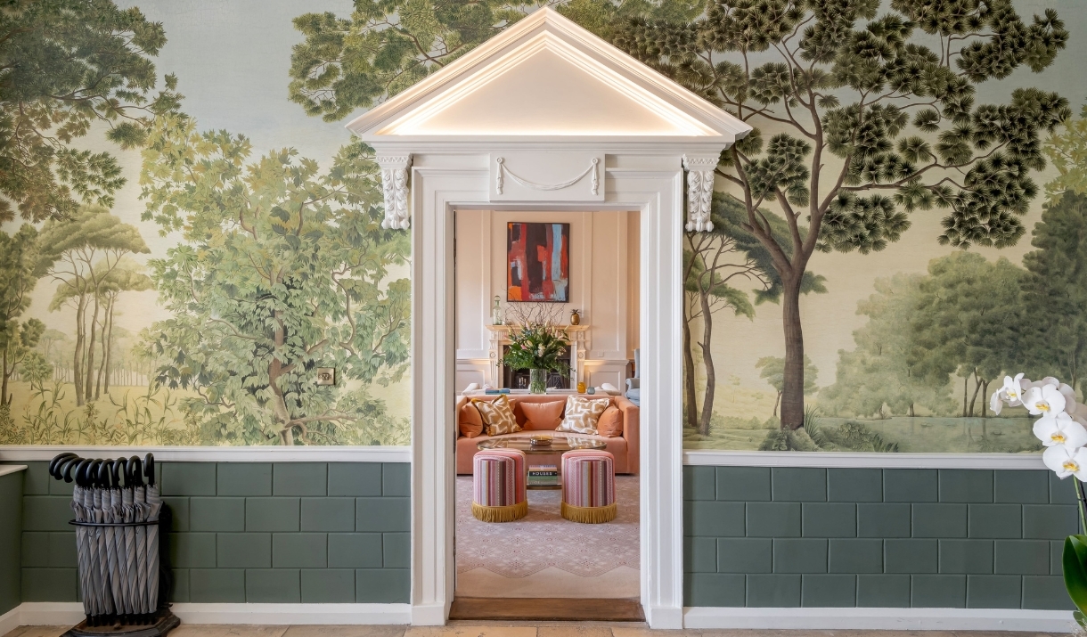 Interior of the lobby area at the Royal Crescent Hotel & Spa in Bath